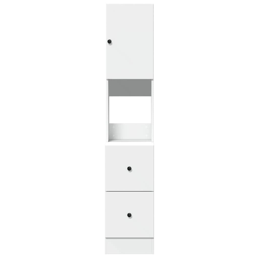 vidaXL Armoire de Cuisine Blanc 35x50x180 cm Bois d'ingénierie, Placard de Cuisine, unité de cuisinette, Armoire de Rangement avec tiroir