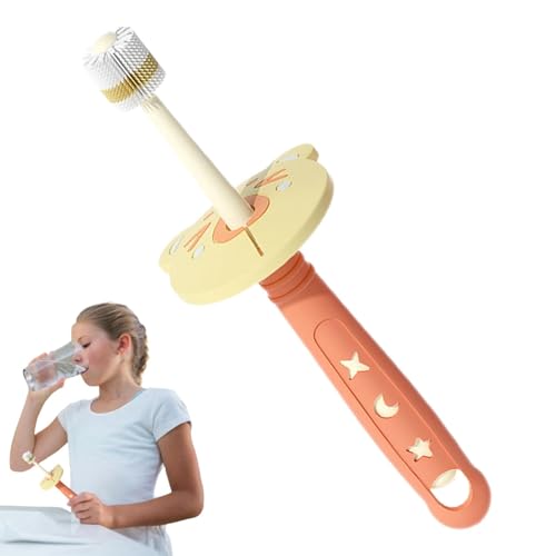 Juego de cepillos de dientes de 360° para niños, juego de cerdas nano redondas de 360°, cepillos de dientes portátiles con protección de seguridad para niños, niños de 1 a 12 años