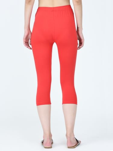Image of Robinbosky Premium Stretchable Cotton Capri Legging for Women | Suitable for Formal wear & Casual wear | High-End Elastic Makes. The Leggings Squat Proof and Durable for Travel, Yoga, & Workout.