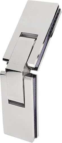 Reinforced Glass Door Hinges Rustproof Shower Door Clips Frameless Glass Door Hinges, Glass Shower Door Clip, Scratched-Proof Heavy Duty 135 Degree Shower Room Hinges Firm Installation for Glass Door