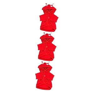 BESTOYARD 3pcs Small Dog Clothes Halloween Costumes Pet Clothes Halloween Dog Costumes Pet Cosplay Costume Cotton Red Dog Coat Dog Supplies Dog Hoodie Clothing Dog’s Clothes Jacket with Hat