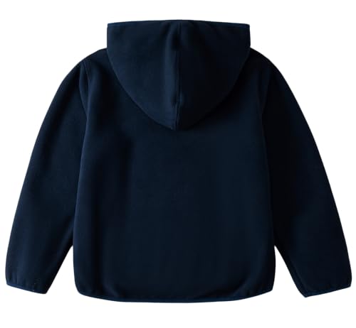 Image of Boys Girls Polar Fleece Jacket with Hood Toddler Coat 2-12 Years | Soft Full Sherpa Fleece Lining, Anti-Pilling, Mid-Weight, Easy Zip-Up, Hooded Design, Hand-Warm Pockets, Elastic Cuffs & Hem