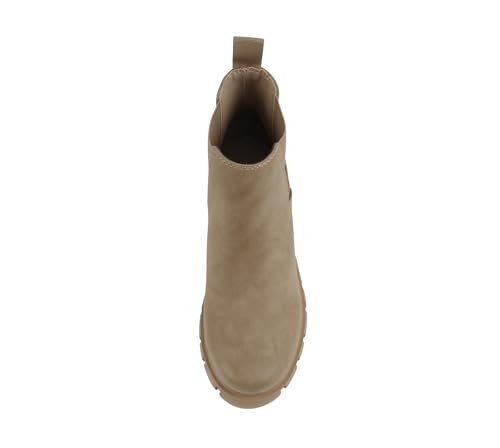 Image of Soda PIONEER ~ Women Lug Sole Mid Heel Chelsea Fashion Ankle Bootie w /Double Elastic Gore