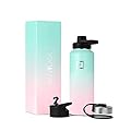 IRON °FLASK Sports Water Bottle - 14oz, 3 Lids (Spout Lid), Vacuum Insulated Stainless Steel, Hot Cold, Modern Double Walled, Simple Thermo Mug, Hydro Metal Canteen