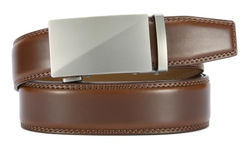 Image of CHAOREN Leather Ratchet Belt men 1 3 /8 inch | For Dress Pants - Micro Adjustable Belt Fit Everywhere