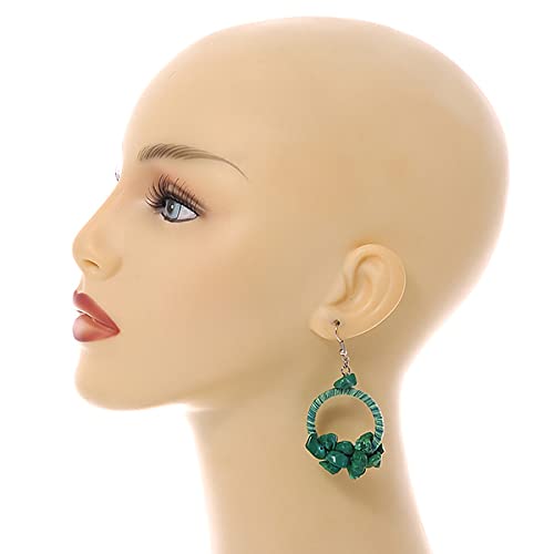 Collar de piedra semipreciosa hipoalergénico con pendientes de aro 3