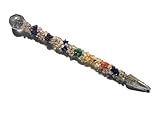  Animus Imperat Bergkristall Energiestab mit 7 Chakra Trommelsteinen - Hängender Schmuck - Kristall - Hochzeit, Geburtstag, Muttertag - Spiritualität