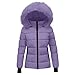 Girls Puffer Jacket with Faux Fur Hood Warm Winter Coats for Kids Boys Teen Girl Zip Up Hooded Down Jackets Fashion Big Children School Outdoor Puffy Coat Pockets Zipper Quilted Padded Outerwear