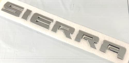 Image of 1Pcs Sierra Letters L /R Door Rear Tailgate Emblem Replacement for GMC Sierra 1500 2500 (Chrome)