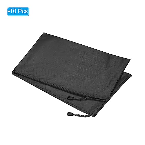 Bolsas de archivo impermeables PATIKIL A4 con cremallera organizador negro paquete de 10 3