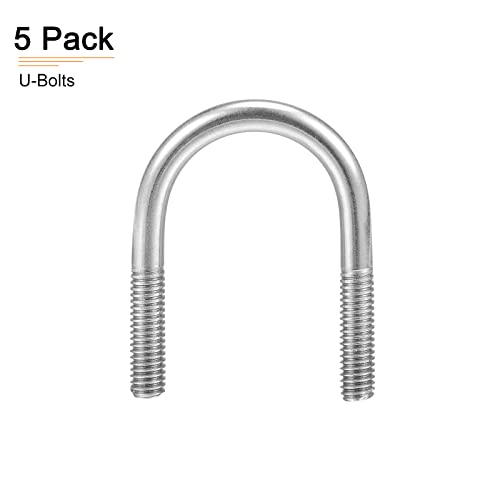 Image of DTGN 1-1 /8 inchx1.85 inch(DXL) Round U-Bolts - 5Pack - Good for Construction Industry - 304 Stainless Steel Round Bend U Bolt - Silver