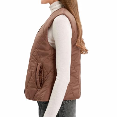 Amazhiyu Women's Lightweight Quilted Puffer Vest Sleeveless Button Padded Gilet2