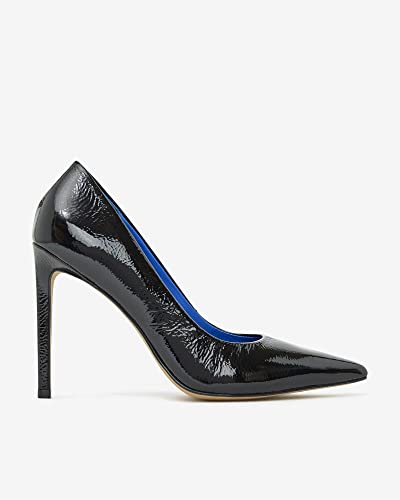 Escarpins San Marina En Cuir Noir - Talons Larges 8.5 Cm, Taille 36, Doublure Cuir
