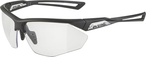 ALPINA NYLOS HR - Verspiegelte und Bruchsichere Sport- & Fahrradbrille Mit 100% UV-Schutz Für Erwachsene, black-transparent matt One Size