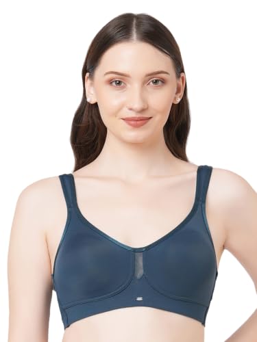 Image of SOIE Women's Full Coverage Minimizer Bra|Non Padded, Non Wired,Nylon Spandex |Broad Cushioned Straps,High Side Coverage & Side Support