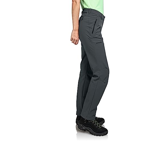 Schöffel Damen Pants Engadin1, strapazierfähige Damen Hose für Wanderungen, wasserabweisende Outdoor Hose mit sportlichem Schnitt, asphalt, 44