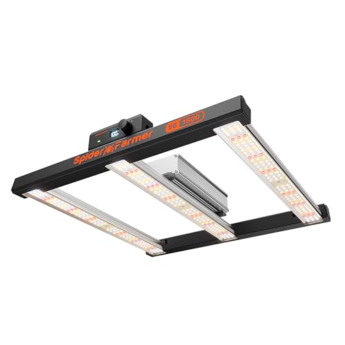 Spider Farmer 2026 SE1500 LED Grow Lampe 150W Smarte APP Steuerung Dimmbar Vollspektrum LED Pflanzenlampe Für Zimmerpflanzen Gemüse Blüte für Growzelt 60x60cm 70x70cm