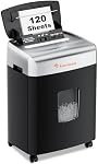 Bonsaii 120-Sheet Auto Feed Micro Cut Paper Shredder with Casters | 30-Min Run Time, P-4 Security, 6-Gal Bin, Heavy Duty Shredders for Home Office, C233-B