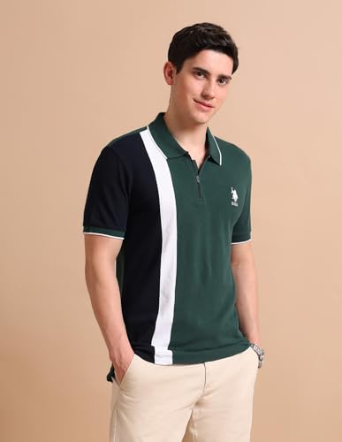 Image of U.S. POLO ASSN. Slim Fit Polo T Shirts for Men - 100% Cotton, Half Sleeves Mens Tshirt
