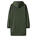 Generisch Pulloverkleid Damen Winter Mit Kapuze Sweatkleid Langarm Kapuzenpullover Damen Lang Reisverschluss Hoodie Kleid Lange Mit Tasche Winterkleid Pullover Elegant Locker Hoodiekleider Tunnelzug