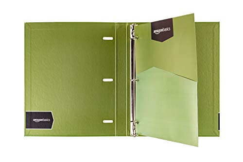 Amazon Basics ¾ Inch 3-Ring Binder Holds 100 Loose-Leaf Paper Sheets 10.5” X 8” or 11” X 8.5”, Metal-Colored Design in Orange and Olive Colors – 2-Pack - Thumbnail 7