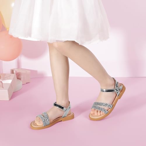 Image of PANDNAINJIA Girls Sandals Open Toe Toddler Kids Dress Summer Shoes