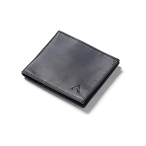 Allett Sport Wallet, Onyx Black | Leather, RFID Blocking | Slim, Minimalist, Bifold Wallet, Thin, Front Pocket | Holds 2-10+ Cards, Bills | Wallets for Men & Women Cover