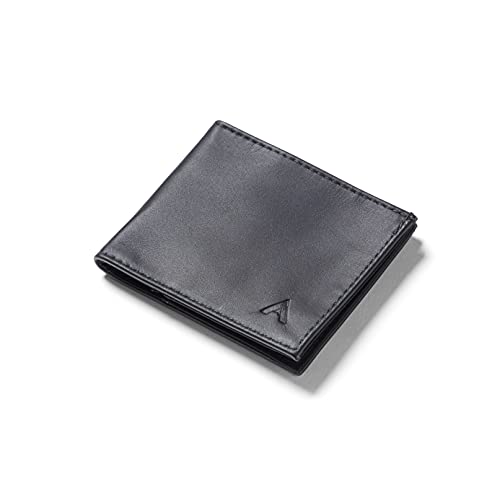 Image of Allett Sport Wallet, RFID Blocking Slim (Leather, Onyx Black) | Slim Minimalist Front Pocket Leather Sport Wallet, RFID Blocking, Water-Resistant, Holds 4-24+ Cards & Cash, Men & Women