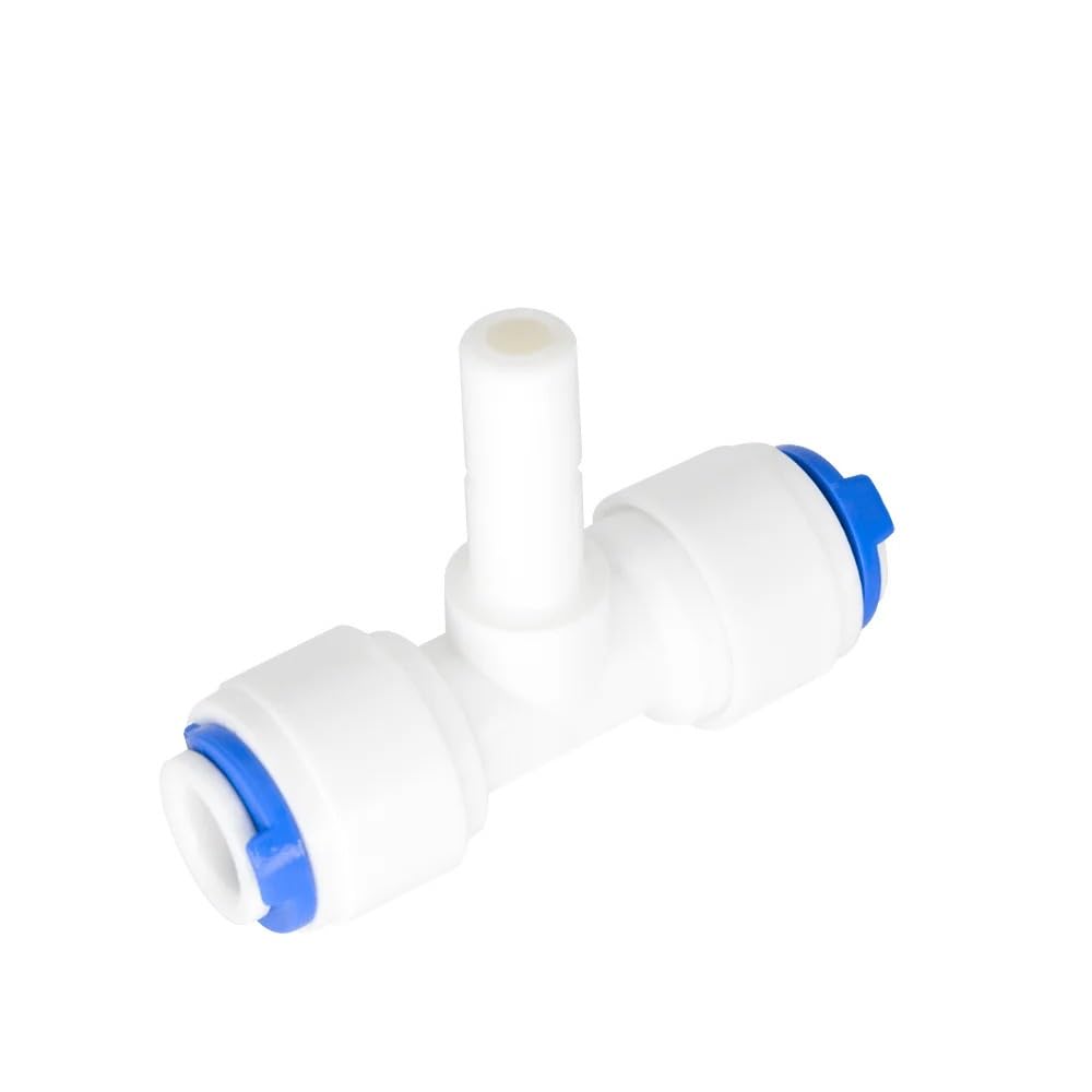 1pc Reverse Osmosis 1/4 3/8 Hose Connection Quick Coupling Stem L Straight Tee RO Water Aquarium Plastic Joint Pipe Fitting(T 1l4)
