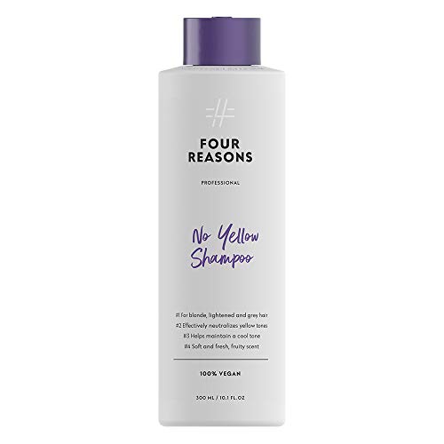 Four Reasons No Yellow Shampoo- Purple Shampoo for Blonde Hair- Eliminates Brassy Yellow Tones In Blonde, Platinum, Silver & Gray Hair - Vegan & Cruelty Free Silver Hair Shampoo Toner - 10.15 fl oz