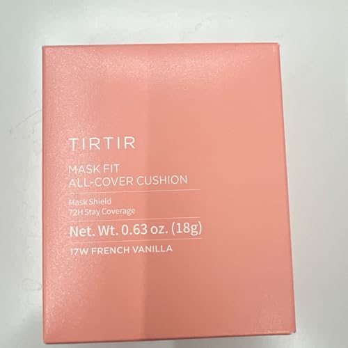 Image of TIRTIR Mask Fit All Cover Pink Cushion Foundation | High coverage, Velvety Matte Finish, Lightweight, Flawless, Corrects Redness, Korean Cushion (#17W French Vanilla, Full Size, 0.63 Fl Oz)