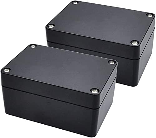 2 Pack Black Waterproof Plastic Project Box ABS IP65 Electronic Junction box Enclosure 100 x 68 x 50 mm