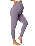 BAYDI Nudi Blickdichte Umstandsleggings High Waist Umstandshose Damen Schwangerschaft Leggings Lang Stretch Schwangere Hose