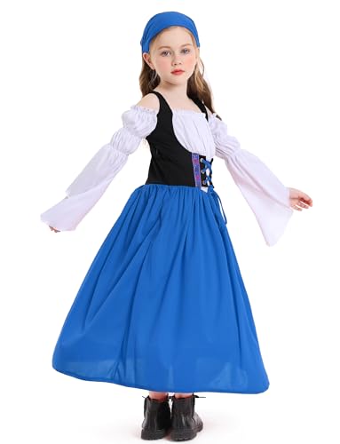 Vestido medieval princesa infantil para niñas 10-12 años miniatura 2