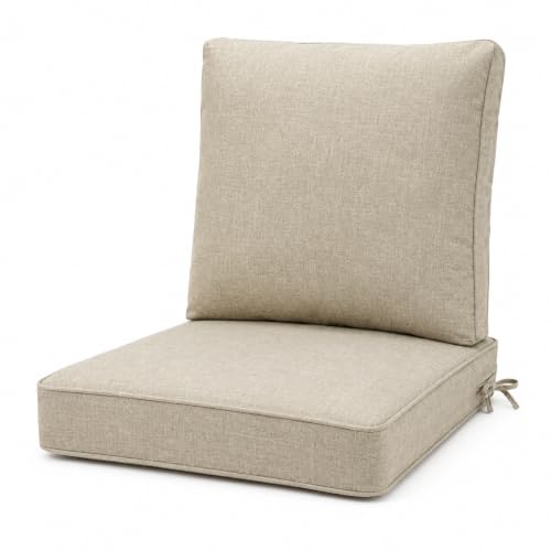 JMKaixin Outdoor Seat/Back Deep Chair Cushion for Patio Furniture 19"x19"