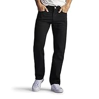 Lee Men's Regular Fit Straight Leg Jean, Double Black, 36W x 32L
