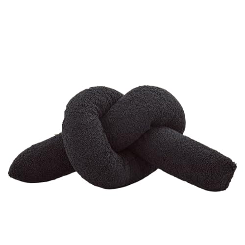 QWWQYDY Cojin Nudos 1 cojín Creativo for sofá, Simple de Color sólido, Anudado, Decoraciones Creativas, for(Black)