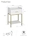 Masupu Nightstand with Charging Station,3-Tier Modern Bedside Night Stand with Storage Drawer and Shelf,Small End Side Table for Bedroom,Living Room,White