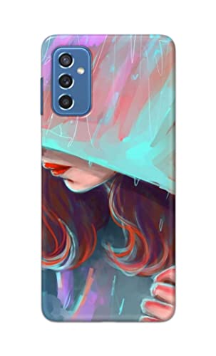 Image of PRINTFIDAA Pretty Woman Under The Umbrella Painting Printed Designer Hard Case for Samsung Galaxy M52 5G Back Cover -(e) RPM1007