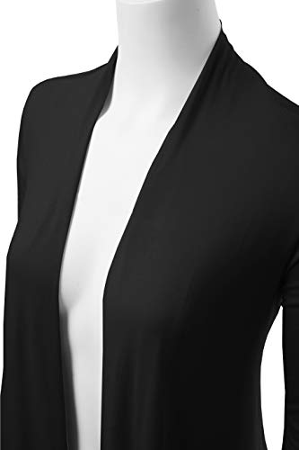 Image of Women's Drape Front Open Cardigan Long Sleeve (S-2X, Made in USA)