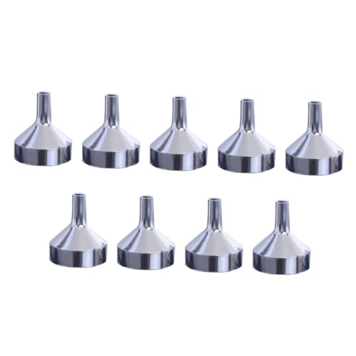 LALADEFIEE 9 piezas Mini Embudos de Metal Inoxidable para Rellenar Perfumes Kit de Portátil y Reutilizable Fácil de Limpiar y Apto para Botellas Pequeñas