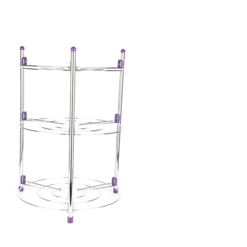 Happyyami Multifunctional Kitchen Storage Rack Diameter Iron Multi Layer Shelf for Pots Pans and Plates Self Assembly Design for Organized Kitchen and Bathroom Storage