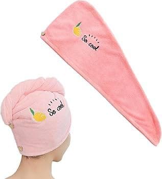 Super Absorber Microfibre Hair Drying Towel for Women Hair Wrap Turban for Wet Hairs Lightweight & Soft Head Towel (Pink)