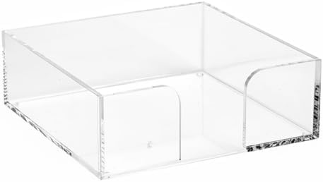Harman Acrylic Paper Napkin Holder - Decorative Napkin Caddy for Dinner, Birthdays, Parties, Gifts, Celebrations - 7" x 7" x 3" - Clear Luncheon Size