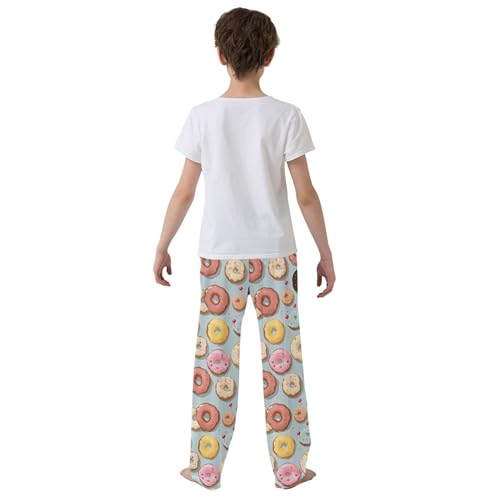Donut Long Pajama Pants Elastic Waist PJ Bottoms with Pockets S A1119594