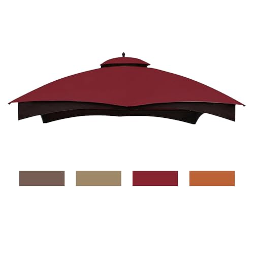 Eurmax USA High Performance Replacement Canopy Top for Lowe's Allen Roth Heavy Duty Gazebo Roof Gazebo Top with Air Vent 10X12 Cover #GF-12S004B-1, Replacement Top Only (Burgundy)
