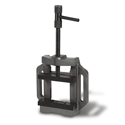 EBERTH Etau perceuse colonne en fonte grise et acier, Largeur des mâchoires 125mm, Largeur de serrage maximale 100mm, étau pour machine à fixer sur la perceuse ou l'établi, étau pour perceuse