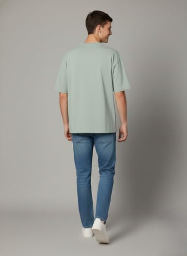 Image of Besick Oversized Plain Cotton Drop Shoulder Baggy fit Tshirt for Men