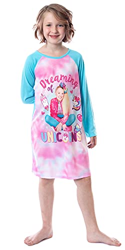 Komar Kids Nickelodeon JoJo Siwa Girls' JoJo Dreaming of Unicorns Long Sleeve Nightgown Pajama Sleepwear