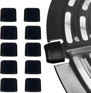 Air Fryer Rubber Bumpers for Hob Grid, 10PCS Silicone Air Fryer Grill Scratch Protective Covers Caps Replacements Parts Set Premium Rubber Non-Scratch Bars Pan Tray Feet Sleeves for Grill Pan Grease